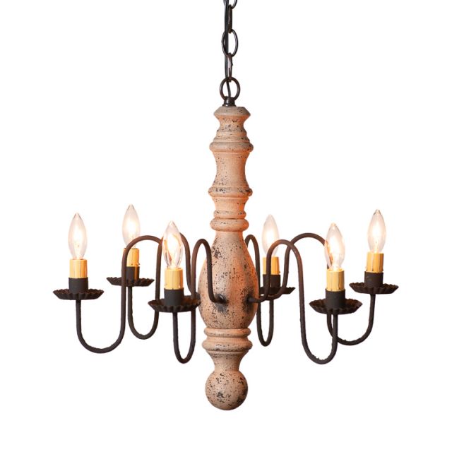 Manassas Wooden Chandelier in Hartford Buttermilk