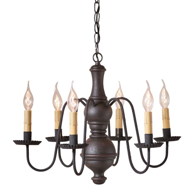 Medium Chesterfield Wood Chandelier in Americana Black