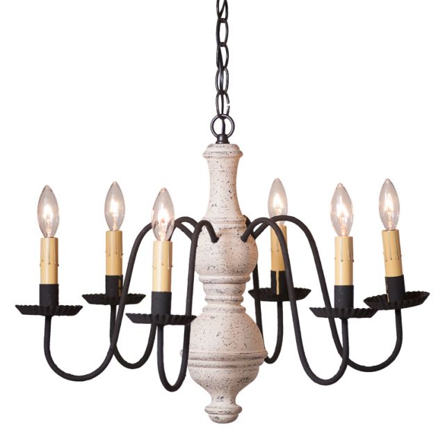 Medium Chesterfield Wood Chandelier in Americana White