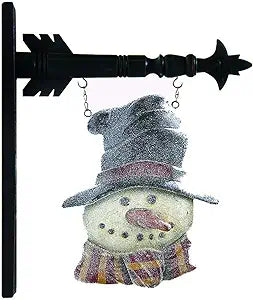 11 INCH RESIN GLITTER SNOWMAN IN TOP HAT ARROW REPLACEMENT