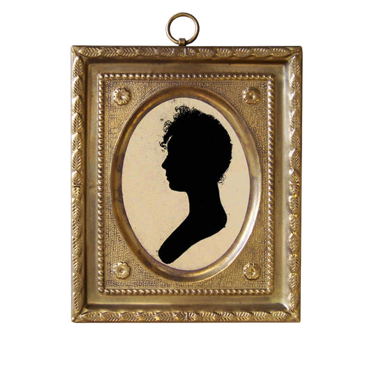 Woman by Peale Miniature Silhouette in 4-1/2″ Brass Frame