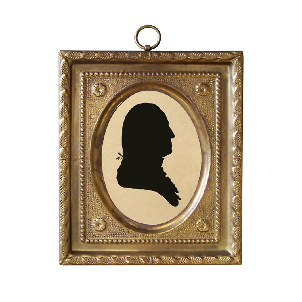 George Washington Miniature Silhouette in 4-1/2″ Brass Frame