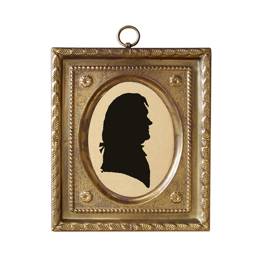 Thomas Jefferson Miniature Silhouette in 4-1/2″ Brass Frame