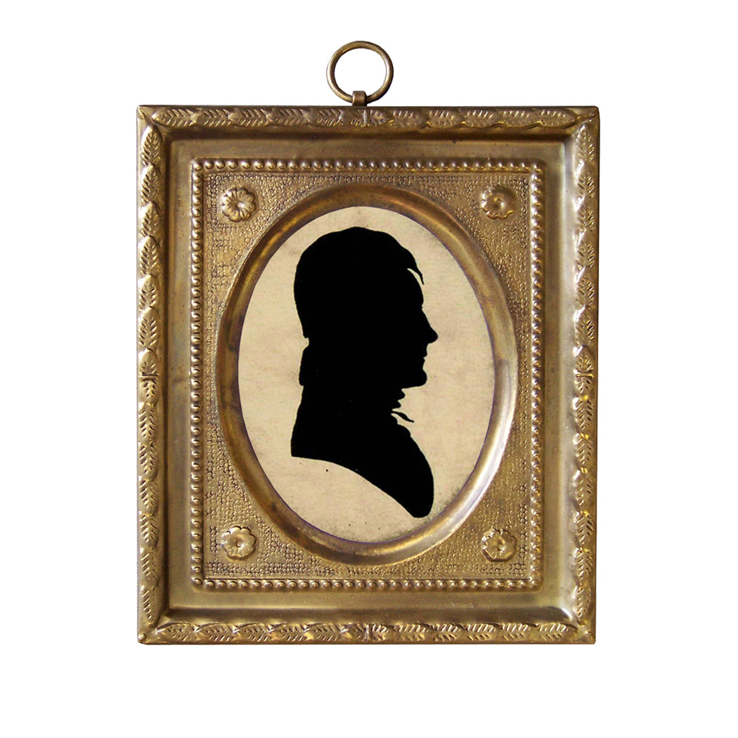 Man by Todd Miniature Silhouette in 4-1/2″ Brass Frame