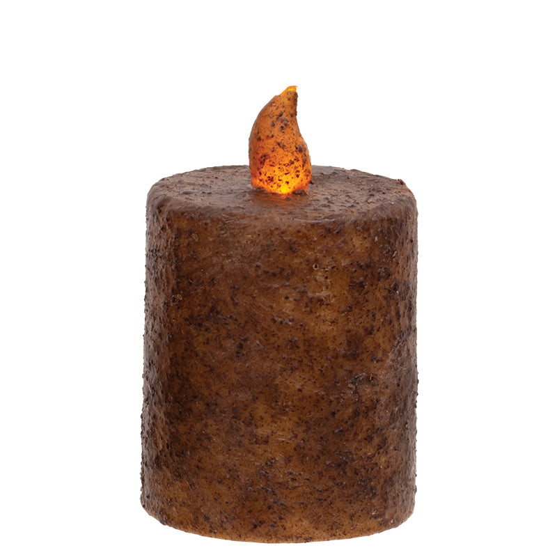 Burnt Mustard Flame Timer Pillar