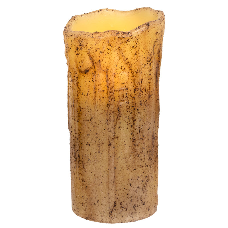 Burnt Ivory Timer Drip Pillar - 3" X 7"