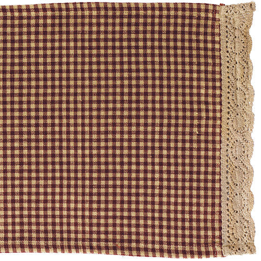 54" Burgundy Granny's Check Runner