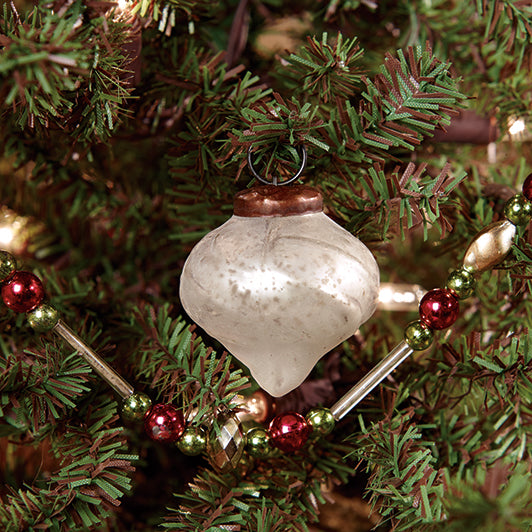 1" White Onion Mercury Ornament