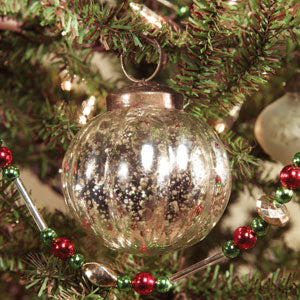 2" Silver Ridged Mercury Ornament