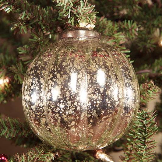 3" Silver Ridged Mercury Ornament