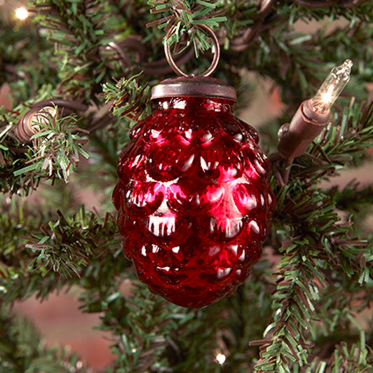 2" Red Pine Cone Mercury Ornament
