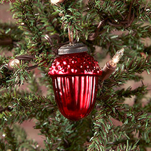 2" Red Acorn Mercury Christmas Ornament