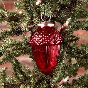 3" Red Acorn Mercury Ornament