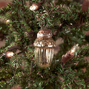 1" Silver Acorn Mercury Christmas Ornament