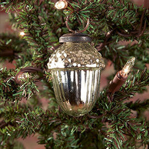 2" Silver Acorn Mercury Christmas Ornament