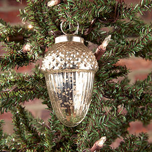 3" Silver Acorn Mercury Ornament