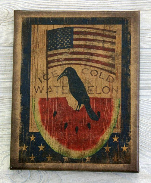 8X10 Patriotic Crow and Watermelon