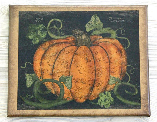 8X10 PRIMITIVE PUMPKIN CANVAS PRINT