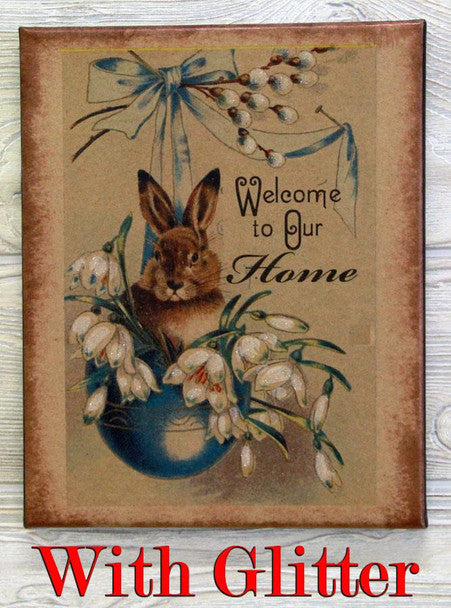 8X10 Welcome To Our Home Rabbit