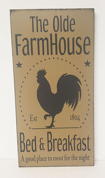 Rooster Farmhouse Wood Sign