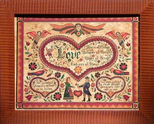 Love Bears All Things (Marriage Blessing) Fraktur