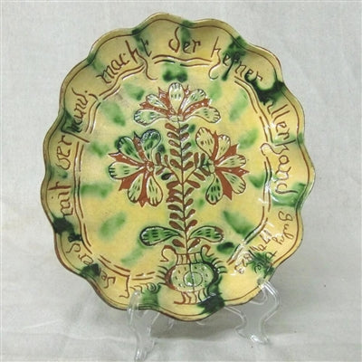Fluted Plate with Sgraffito Decoration