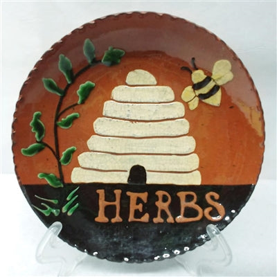 Bee Skep Herbs Plate