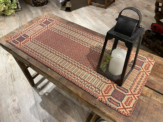 EDGEFIELD WEAVE BRICK/NAVY/LINEN 52" TABLE SQUARE