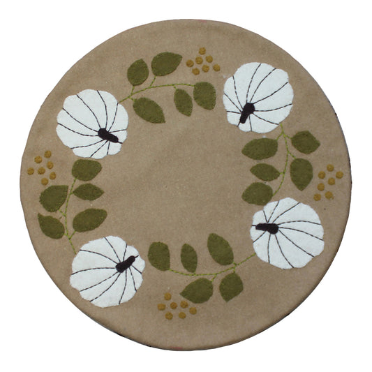 White Pumpkin Gray Candle Mat