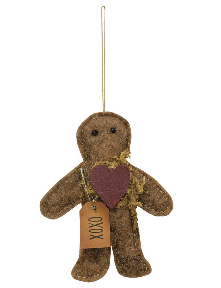 XOXO Gingerbread Man Felt Ornament