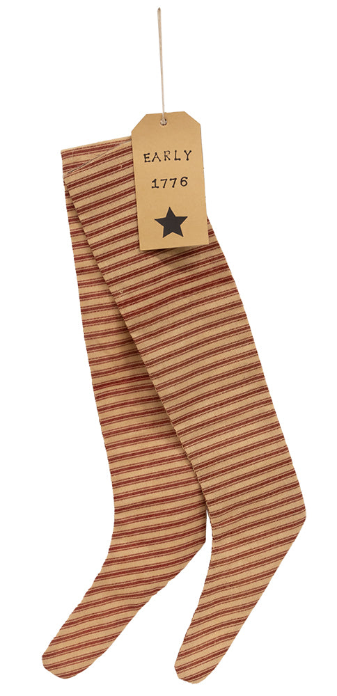 Red Ticking Stripe Fabric Stocking Ornament