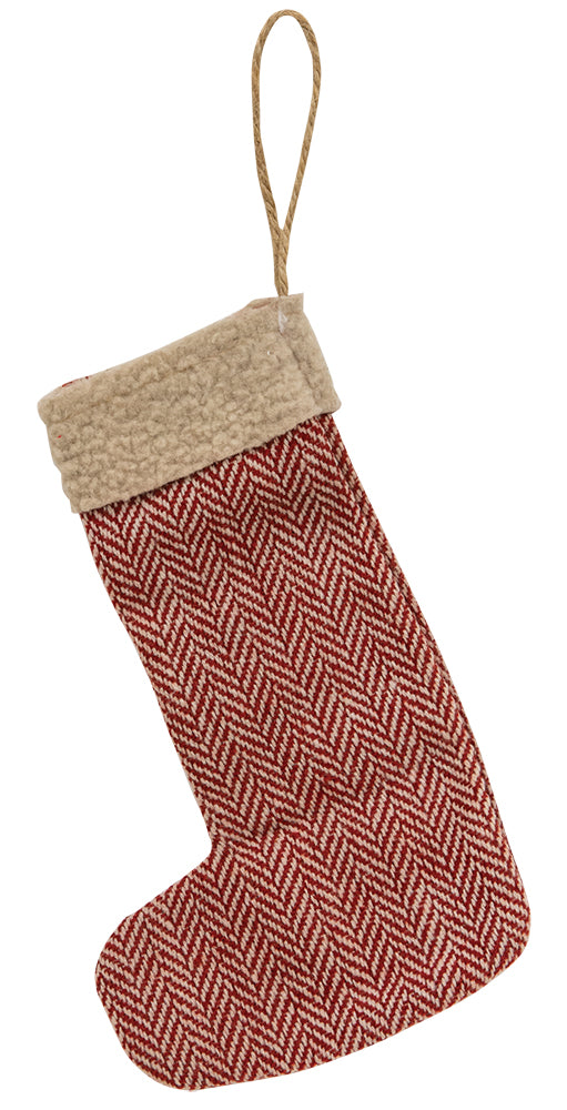 Herringbone Mini Stocking Ornament