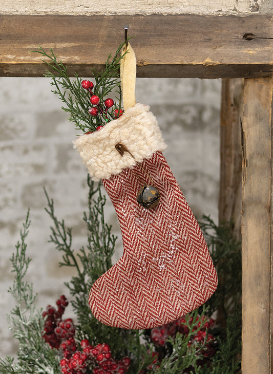 Iced Winter Greenery Stocking Ornament