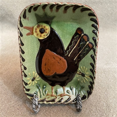 Small Folk Art Bird Plate