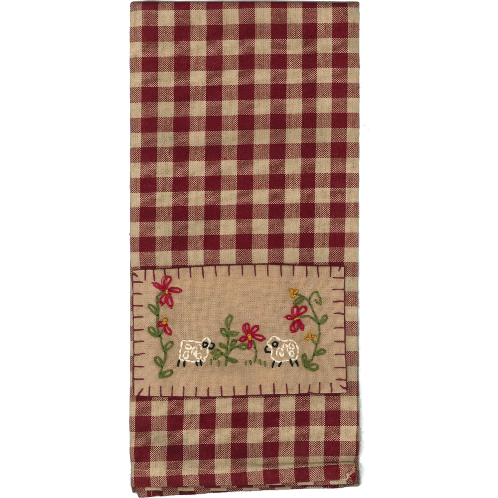 2 Sheep Primitive Hand Towel