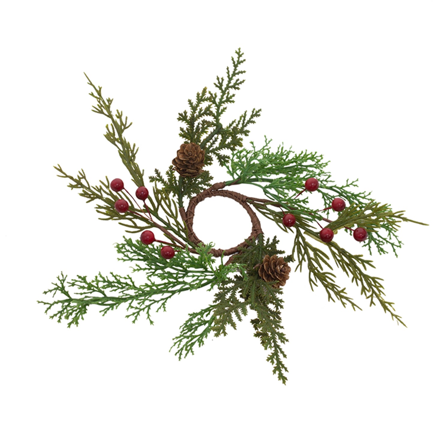 Juniper and Red Berry Candle Ring