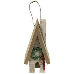 Primitive Town House w/ Wreath Ornament