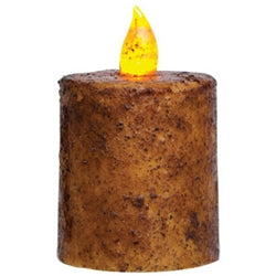 Burnt Mustard Flame Timer Pillar