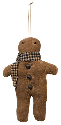 Stuffed Gingerbread Cookie w/ Scarf Ornament