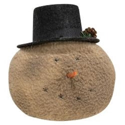 Grungy Primitive Top Hat Snowhead Christmas Ornament