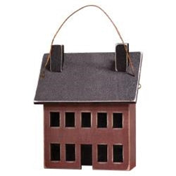 Mini Burgundy Saltbox House Ornament