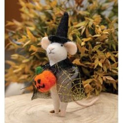 Felted Witch Mouse Ornament