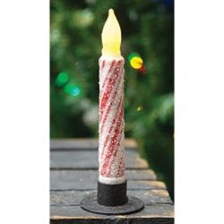 Glittered Candy Cane LED Taper