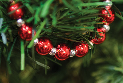 Silver & Red Bead Garland