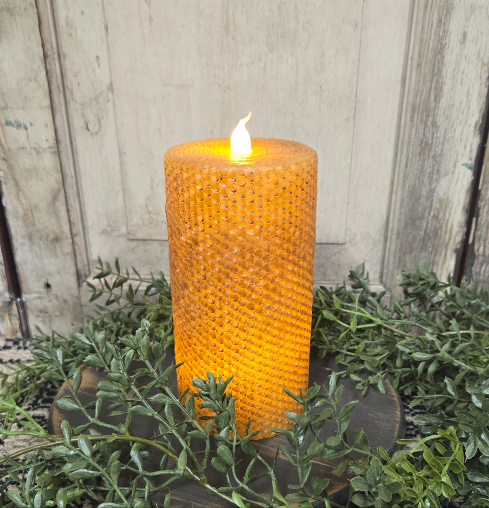 3" x 6" mustard honeycomb timer pillar 