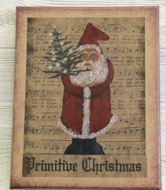 8X10 Primitive Christmas Canvas Print