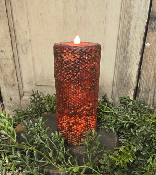 3" x 7" burgundy honeycomb timer pillar 