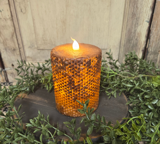 3" x 4" brown honeycomb timer pillar 