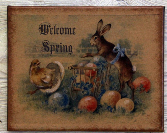 8X10 Welcome Spring Hatching Canvas Print