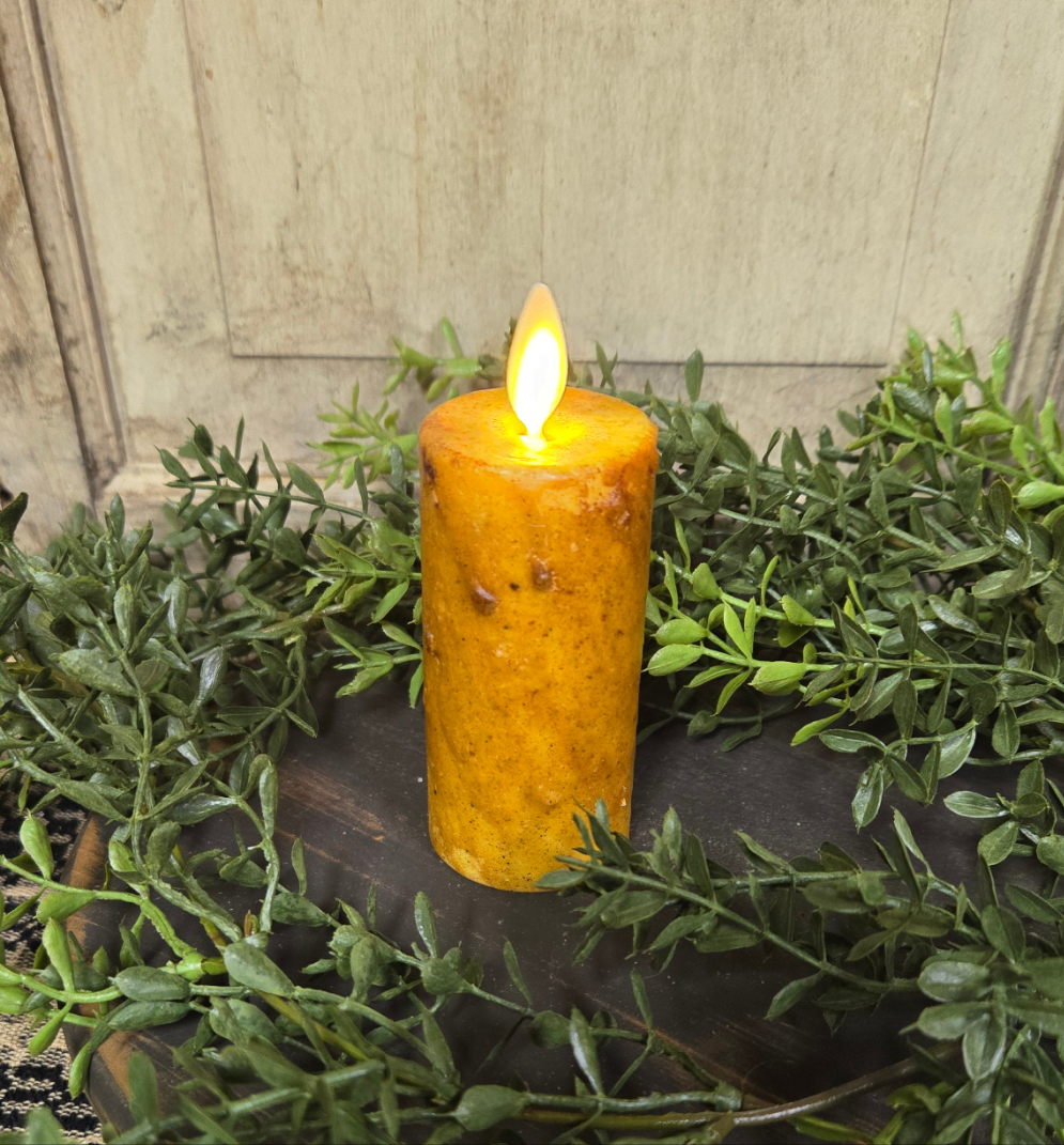 Primitive Moving Flame Timer Votive Mustard